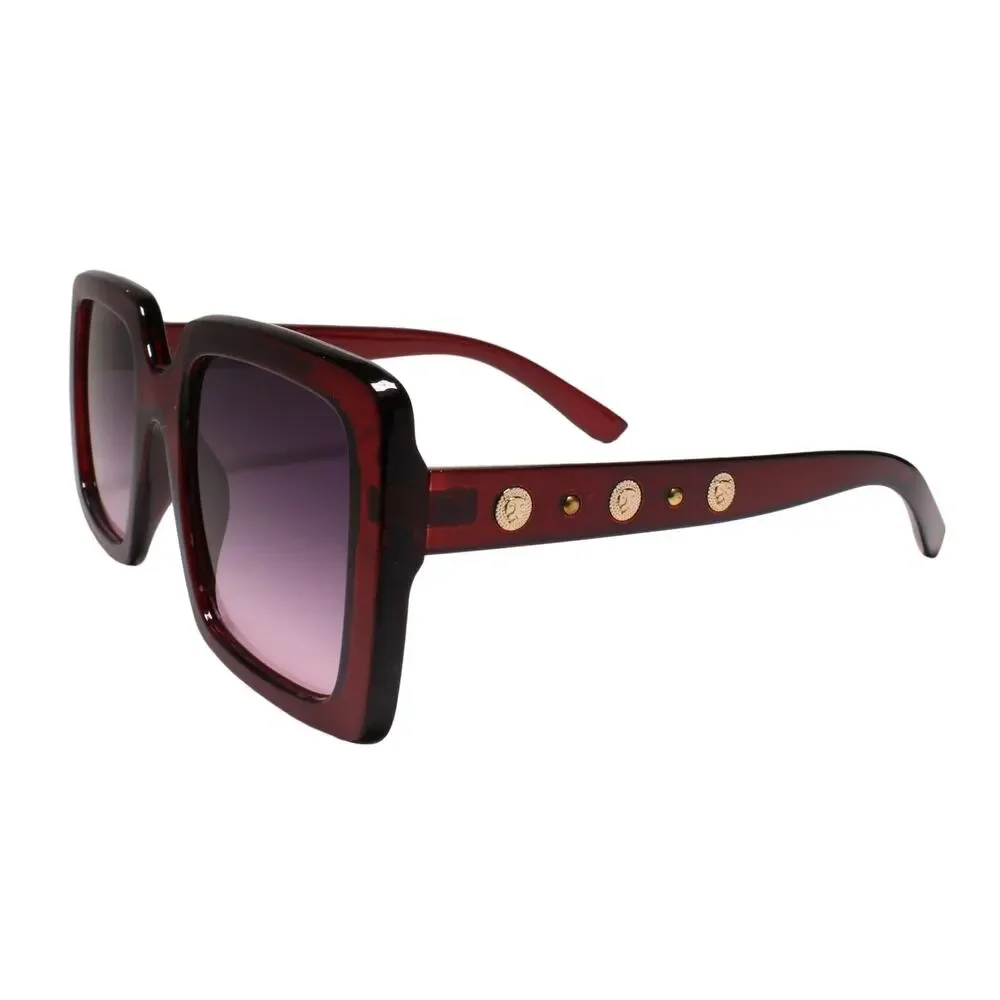 Swag Hip Hop Rapper DJ Gold Lion Medallion Red Square Sunglasses